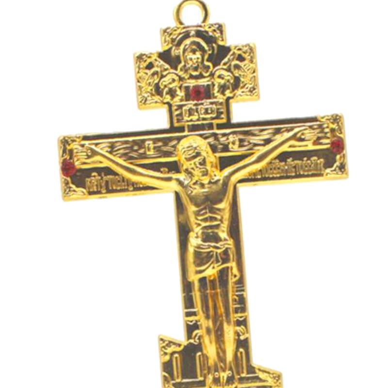 Jesus Cross for Desk Tabletop Ornaments Easy to Install 6.7x14cm with Base Metal
