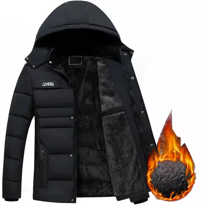 Grosso inverno quente parka homens velo com capuz jaqueta de inverno casaco de carga militar jaquetas dos homens casaco streetwear dropshipping