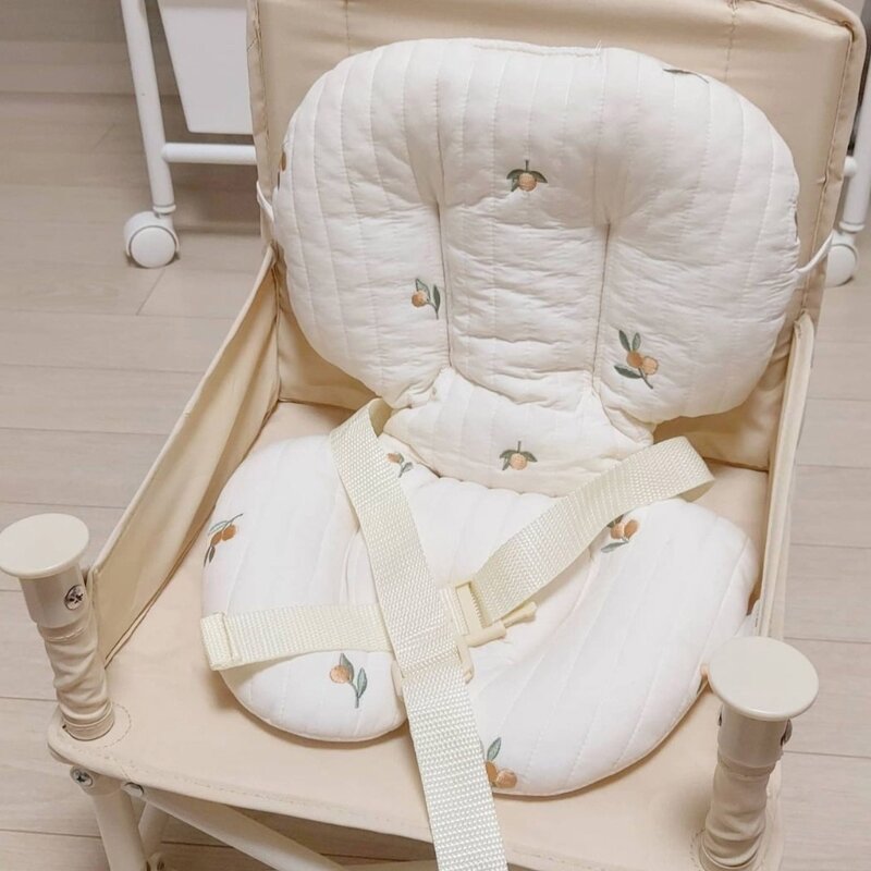 Almofada integrada para cadeira de jantar, almofada antiderrapante portátil, crescimento alimentar, acessórios para cadeira de bebê, sair, outono e inverno