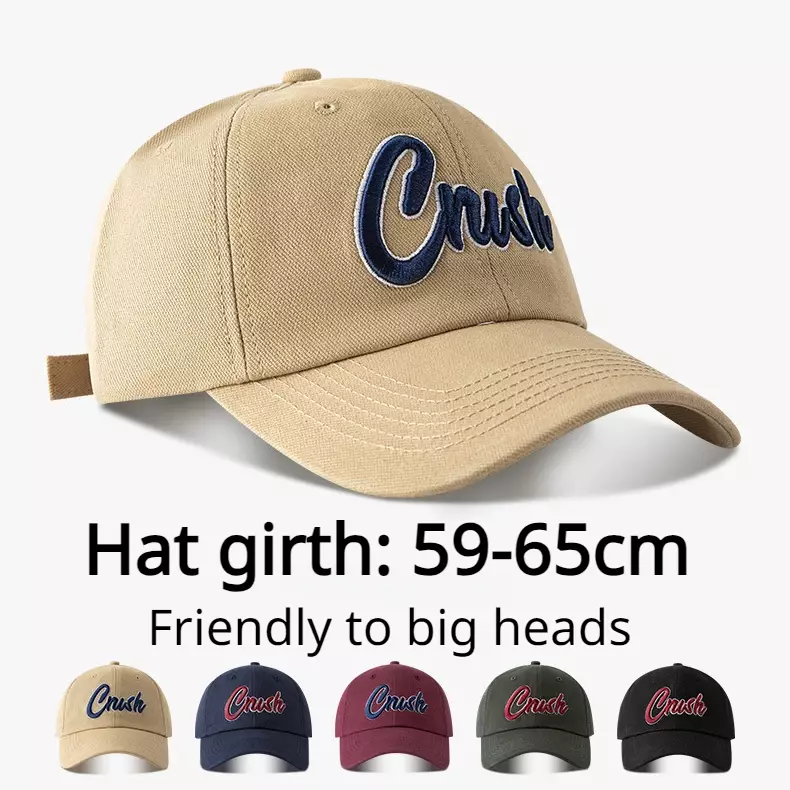 Women and Man Baseball Hats Big Head Soft Cotton Plus Size Sport Snapback Cap Lady Large Size Sun Letter Embroidery Caps 59-65CM