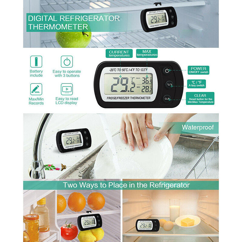 1/2/3 Stuks Corui Elektronische Digitale Koelkast Thermometer Vriezer Anti-Vochtigheid Thermometer Familie Intelligentie Systeem Thuis