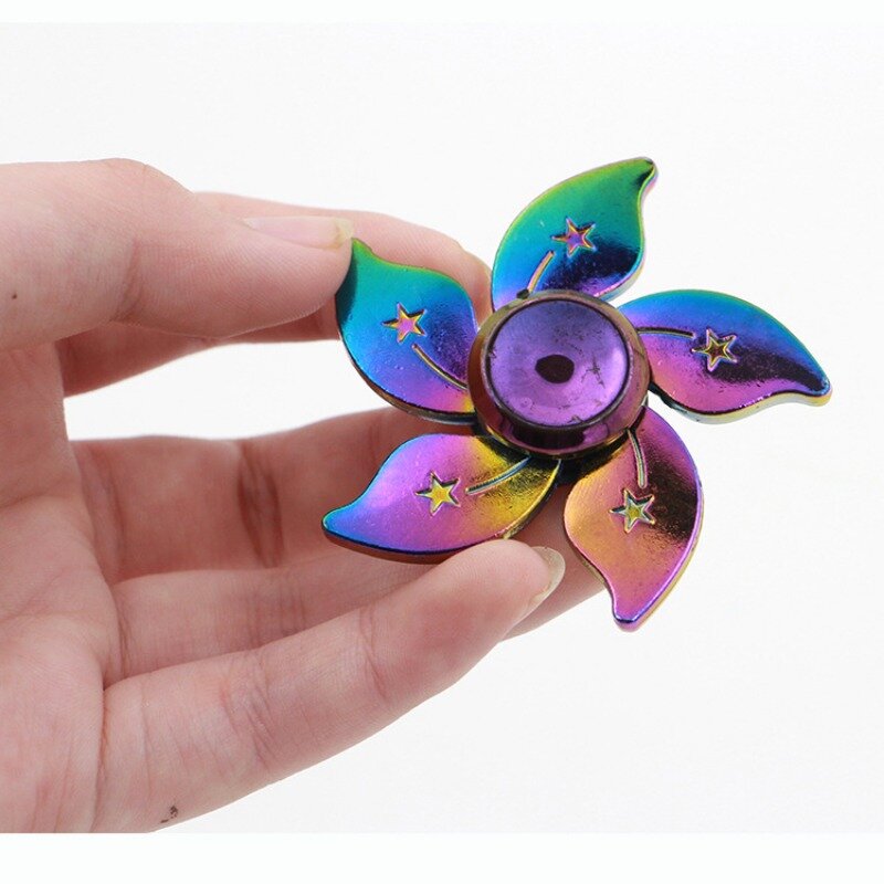 Rainbow Fidget Metal Spinner Colorful Finger Spinners High Speed Hand Spinners Fidget Toys for Stress Anxiety Relief for Adults