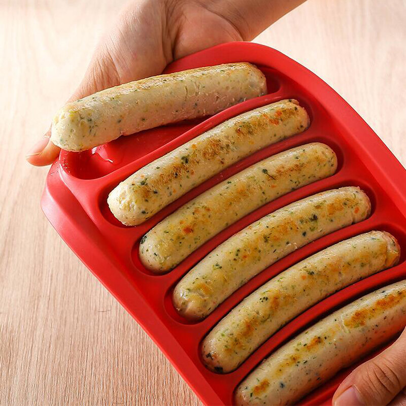 Silicone Sausage Maker Mold DIY Silicone Handmade Hamburger Hot Dog Mold Reusable Kitchen Accessories Gadget for Cake Baking Pie