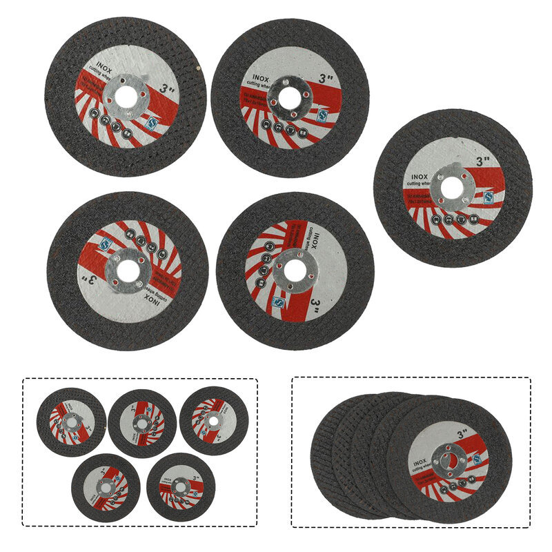ディスク研削ホイールカットディスク、耐久性と実用的、黒タイル、厚さ1.2mm、10mm、75mm、ボア、5個