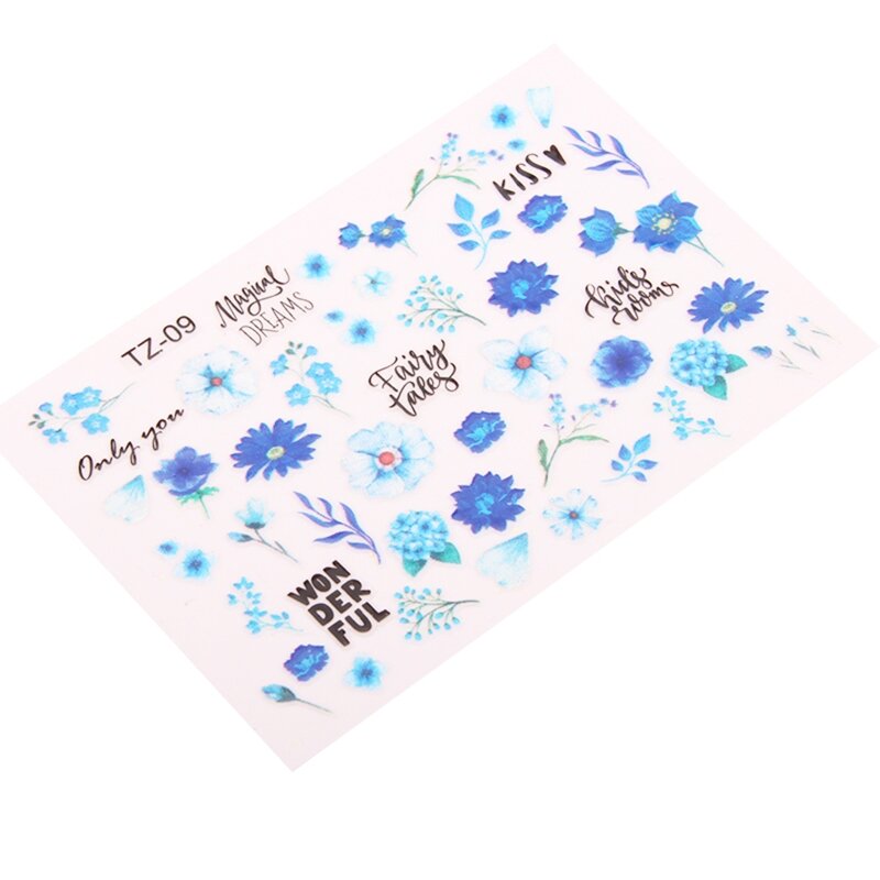 E0BF Flower Leaves Plastic Stickers English Resin Stickers Epoxy Flower Series Wishes Stickers for Birthday Gifts