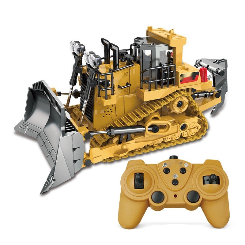 Nine-channel Remote Control Tractor Crawler Bulldozer 1:24 Simulation Boy Children Remote Control Engineering Car Model Toy