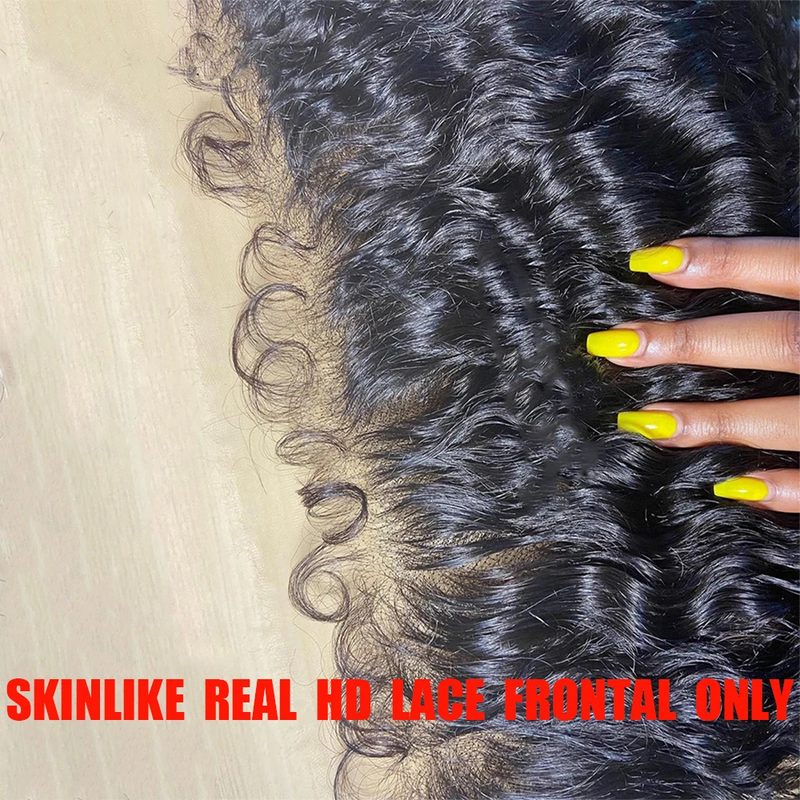 SKINLIKE Real HD Lace Frontal con bordes rizados Yaki, pelo de bebé rizado, cierre de encaje HD invisible, línea de pelo de piel derretida, 13x6, 7x7