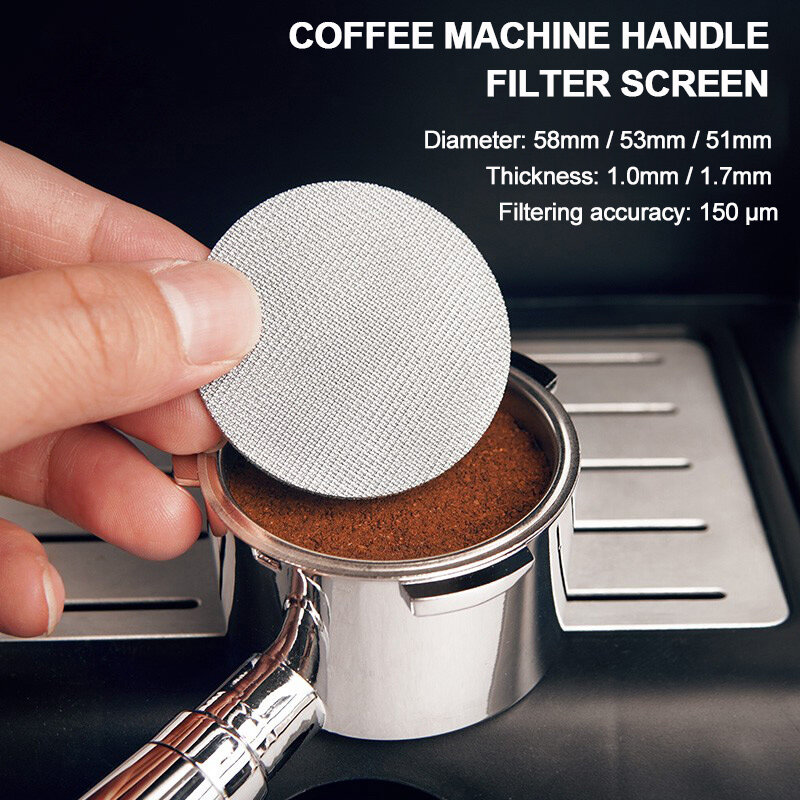 에스프레소 기계용 커피 필터 스크린, 내열 메쉬 포타필터, 바리스타 커피 제작 퍽 스크린, 51mm, 53mm, 58mm