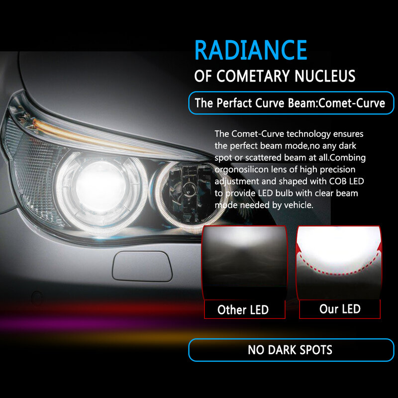 Faróis LED impermeáveis para automóvel, lâmpada de feixe baixo, Auto Exterior Decoração Acessórios, 36W, H4, H7, H11, IP68