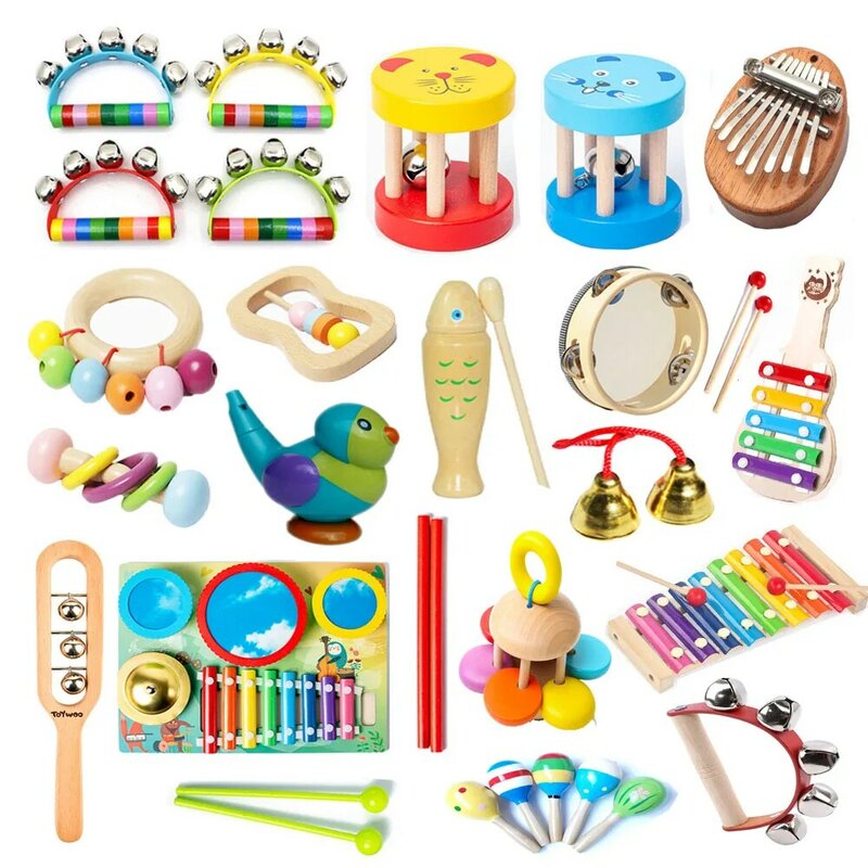 幼児用の木製の楽器,教育用の就学前のおもちゃ,赤ちゃんの楽器,音楽玩具