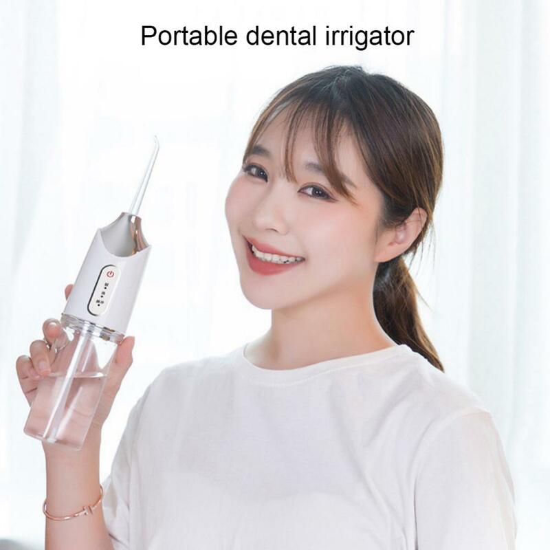 เครื่องล้างช่องปากแบบใหม่ไหมขัดฟันแบบฉีดน้ำแบบพกพาได้เครื่องขัดฟันแบบ4หัวฉีด220มล. เครื่องล้างฟอกสีฟัน