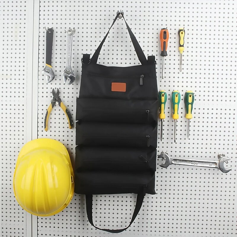 Multi-Purpose Roll Up Tool Bag,Wrench Roll,Canvas Tool Organizer Bucket,Car First Aid Kit Wrap, Estojo de armazenamento