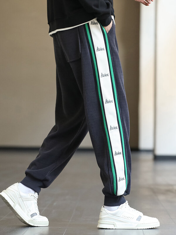 2022 jesień/zima sztruksowe spodnie dresowe mężczyźni Baggy biegaczy moda wyszywane litery duże rozmiary męskie dorywczo spodnie Harem 8XL