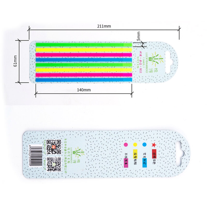 160 pezzi di colore trasparente fluorescente indice Tabs bandiere nota adesiva cancelleria