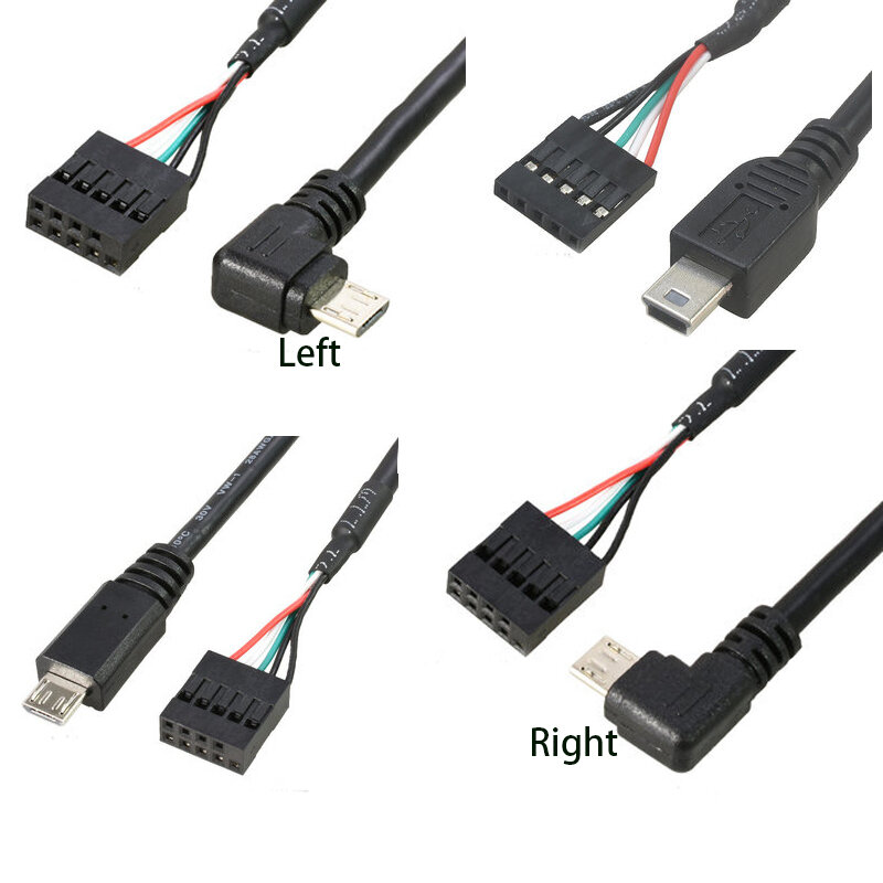 Материнская плата для ПК 9P к Micro USB к DuPont 2,54 мм 5Pin DuPont USB к Micro USB шнуру для передачи данных из алюминиевой фольги + Плетеный сетчатый кабель