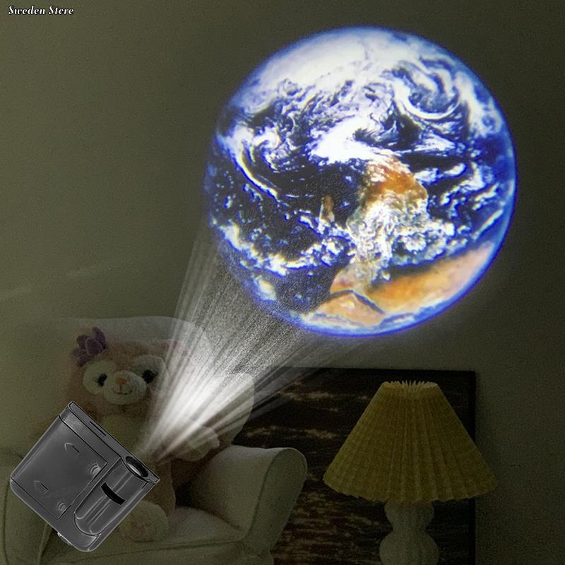 Проекционная лампа с 16 фотоэлементами, луна, солнце, земля, проектор, атмосфера, фоновая лампа, фотореквизит, декор детской планеты