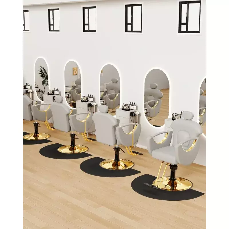 Cadeira reclinável de cabeleireiro, Para todos os fins, Cadeira De Salão De Ouro, 360 Degrees Rolling Swivel, Styling Chair