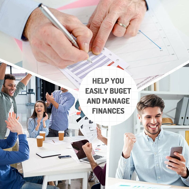 A6 Planner Agenda Budget Workbook ภาษาฝรั่งเศส Budget ซองจดหมาย Binder Binder กระเป๋าสำหรับ Money Budget ประหยัดพลังงาน Bill Organizer