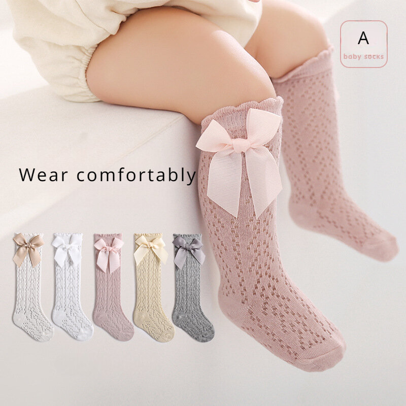 2024 new children's spring and summer Korean bow holiday gift lovely princess children's socks