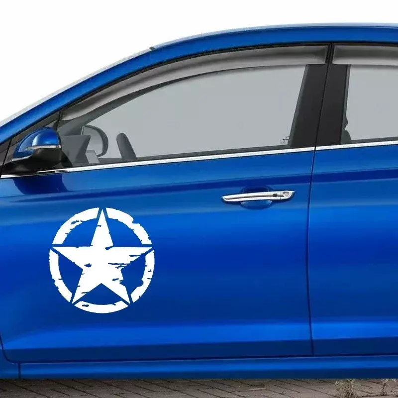 Auto aufkleber Distressed Star gestanzte Vinyl Fünf-Sterne-Aufkleber wasserdichte Auto dekore auf Karosserie Stoßstange Heckscheibe