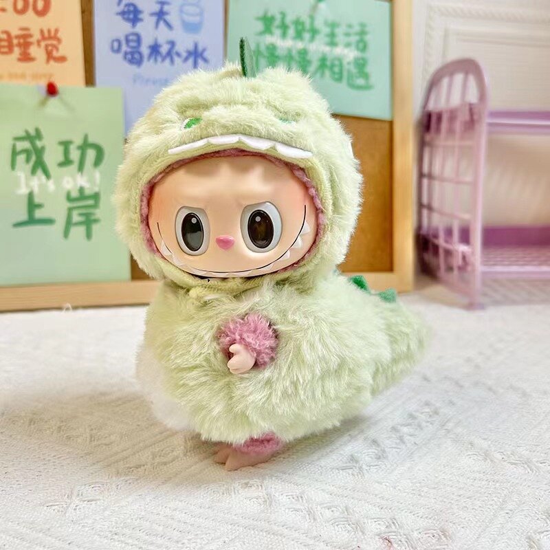 Pakaian boneka mewah Mini lucu 17cm aksesori pakaian untuk Korea Kpop Exo Labubu boneka idola hewan pakaian Onesies DIY hadiah anak
