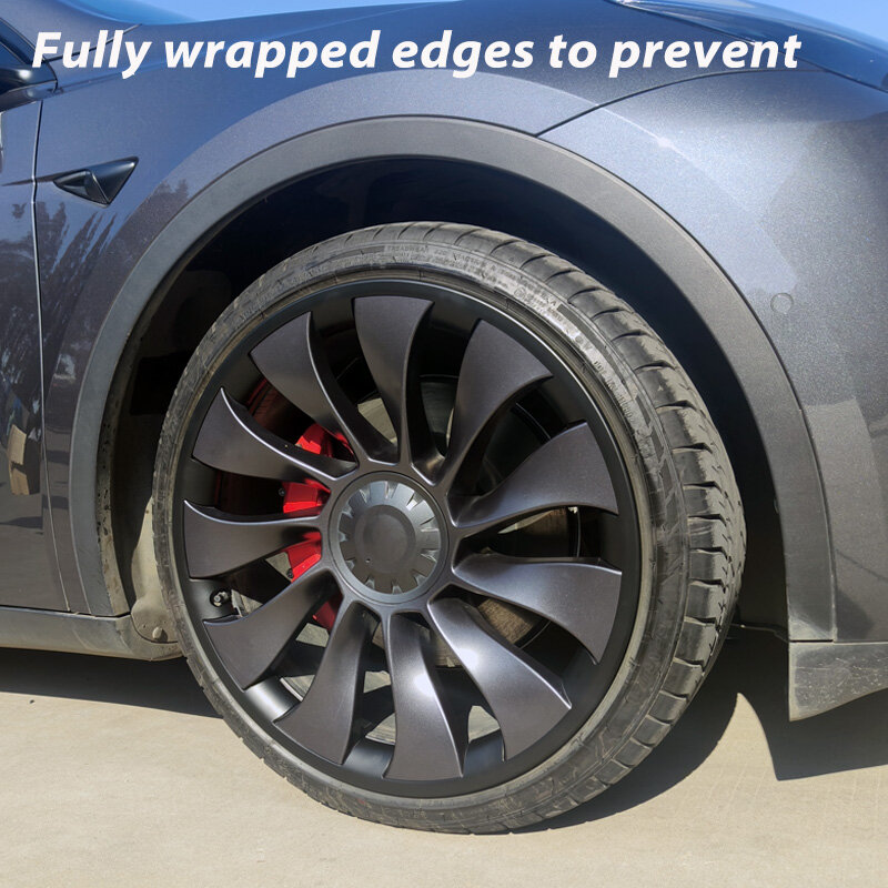 สำหรับ Tesla รุ่น Y 21นิ้วแผ่นป้องกันดุมล้อขอบล้อ ABS ป้องกันอุปกรณ์เสริมปลอกรถยนต์ภายนอก2018-2024