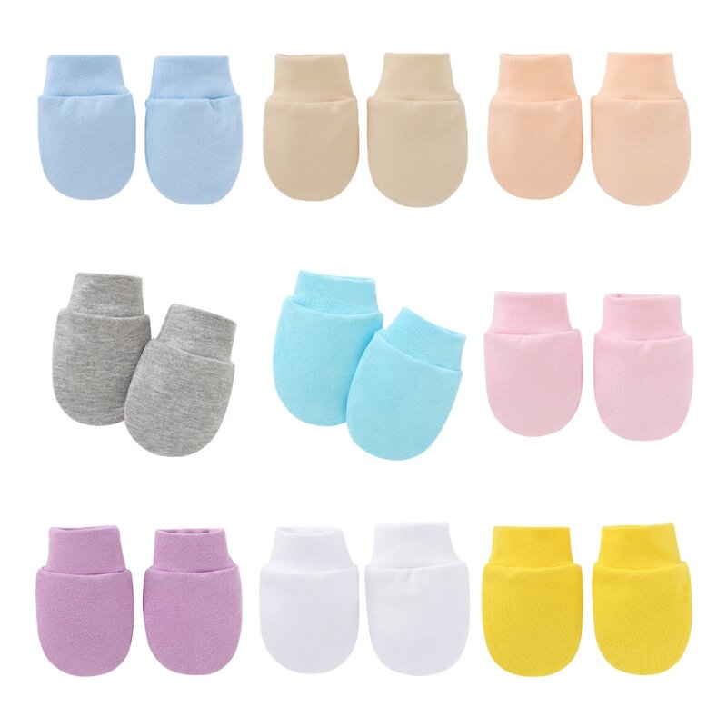 77HD Infant Boy Girl Handguard Gloves Hand Socks Gifts Solid Color No Scratch Mittens