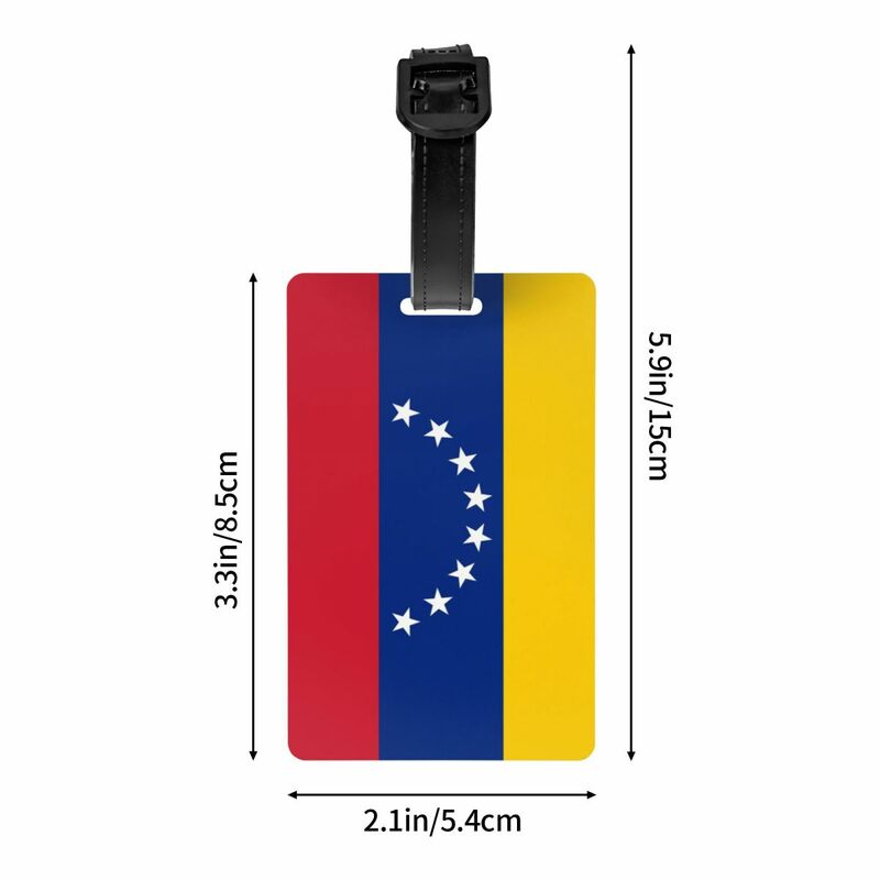 Personalizado Privacidade Proteção Bagagem Tag, Travel Bag Etiquetas, Mala Bagagem Tags, Bandeira da Venezuela