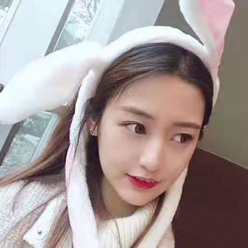 Cute Rabbit Ear Hat para crianças e meninas, Headband, Can Moving Bunny Ears, Plush Toy, Lugs Hair Hoop, Party Photo Props, Adult Gift