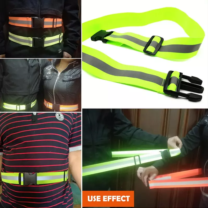 Cinture riflettenti per la corsa equipaggiamento di sicurezza notturna ad alta visibilità per bambini uomo donna cintura riflettente di sicurezza elastica regolabile in vita
