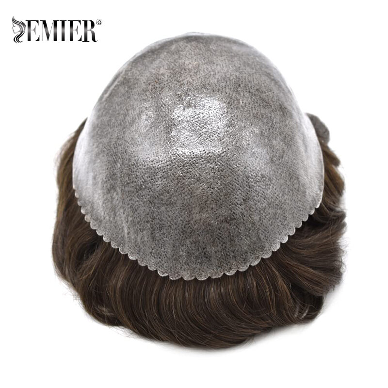 [Индивидуальный заказ] Мужские парики с полной полиуретановой основой для инъекций, стиль 130%, плотность цвета: # 1B