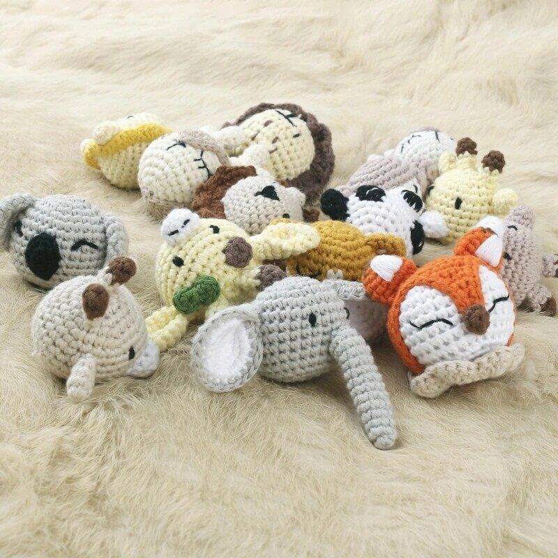 Manik-manik Kunyah Manik-manik Crochet Hewan digunakan untuk DIY Teething Jewelry Sensory Play