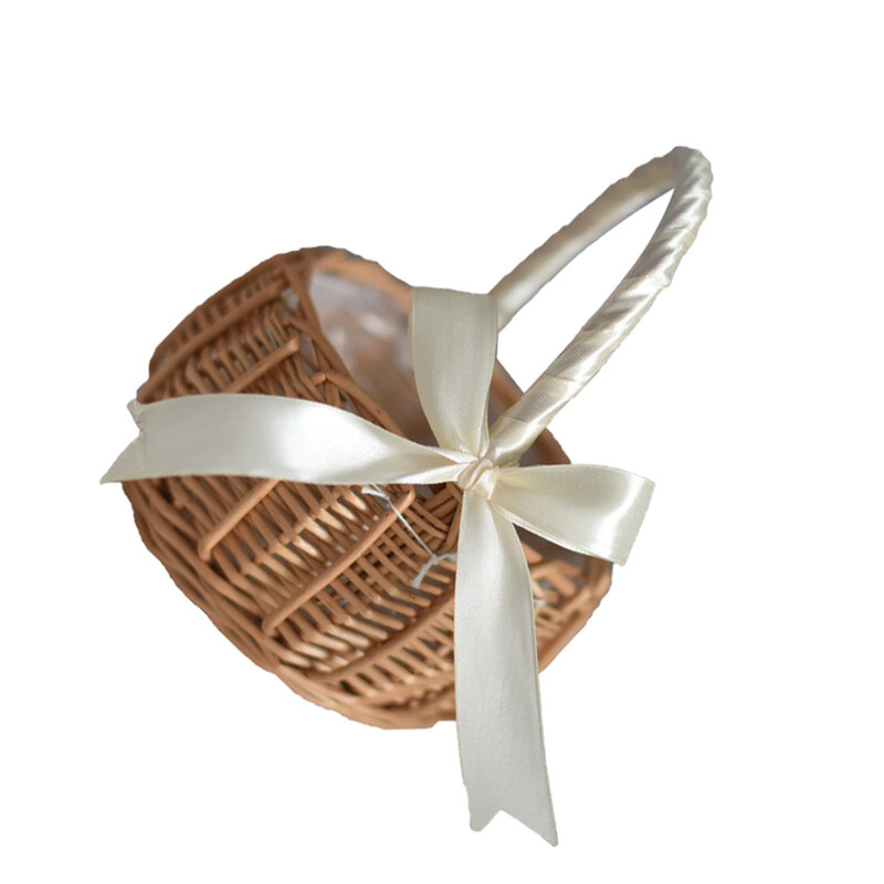 Wicker Flower Basket Hamper Gathering Picnic for Wedding Ceremony