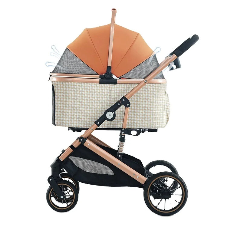 New design Wholesale pet travel outdoor walking stroller dog trolley
