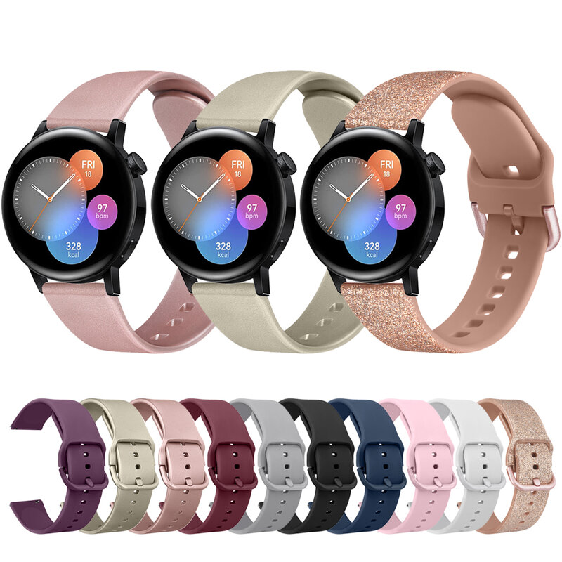20mm 22mm Silicone Strap For Huawei Watch GT 3 42mm 46mm/GT Runner/GT 2 Pro/GT 3 Pro Bracelet for Huawei Watch 3 Pro Watchband