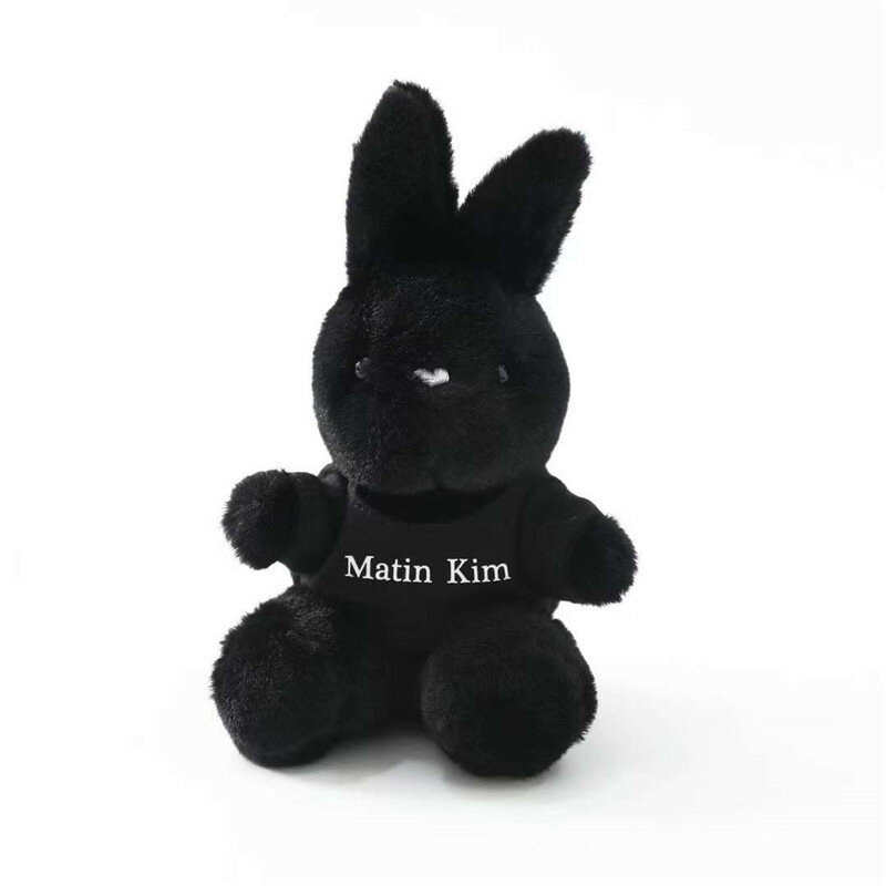 พวงกุญแจกระต่ายสีดำน่ารัก Matin Kim balck ตุ๊กตากระต่ายอุปกรณ์เสริมพวงกุญแจห้อยกระเป๋าตุ๊กตายัดนุ่นนุ่มของขวัญสำหรับเด็กผู้หญิง