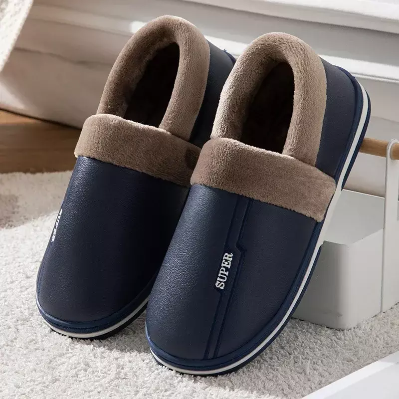 Big Size 47 48 49 50 Men Winter Warm Slippers Waterproof Large Size Home Bedroom Casual Shoes House Indoor Non Slip Slides