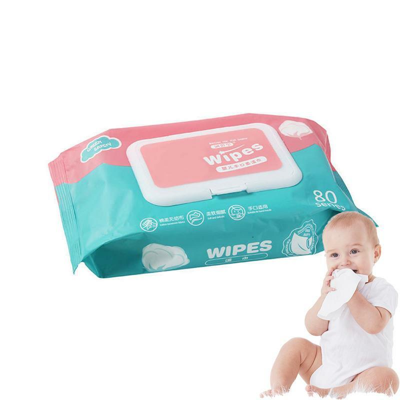 Hand Wipes For Kids 80pcs Toddler Hand And Mouth Cleaning Wipes Skin-Friendly Wipes With Purified Water For Travelling Breast