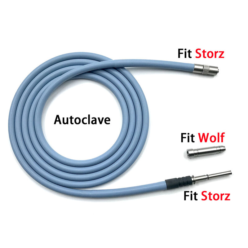Endoskopi medis kabel serat optik sumber cahaya intrav4mm φ4mm 1.8m 2m 2.5m 3m cocok Storz Wolf antarmuka autoklaf