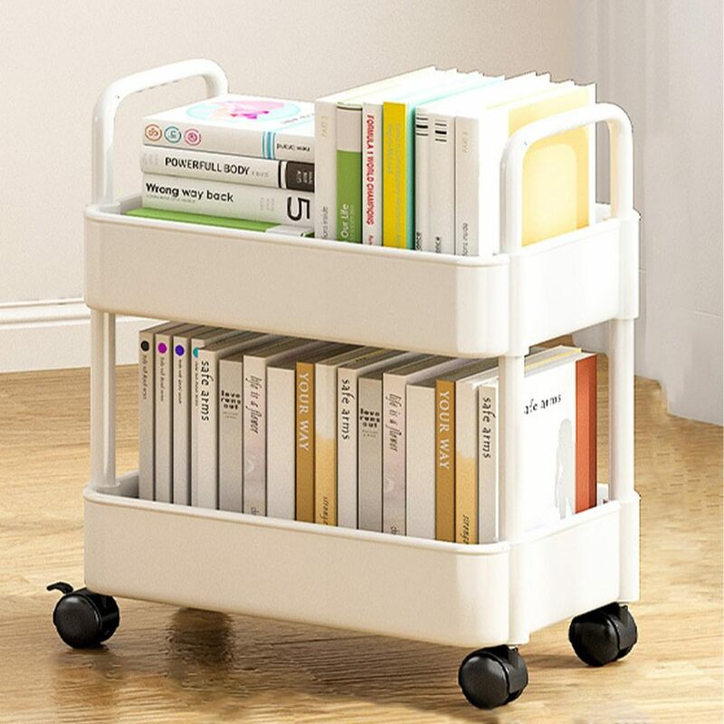 Rolling Storage Cart with Max Load Capacity, 2 Tier Utility Cart, Carrinho sobre rodas para cozinha, Acessórios do banheiro, 20 libras