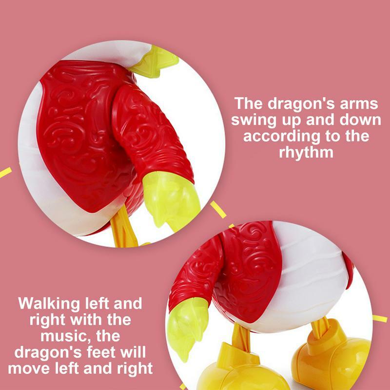Electric Dancing Dragon Toys With Music Light Dragon Educational Toy Dragon Themed Lighting Swing Music Ornament Toys for kids