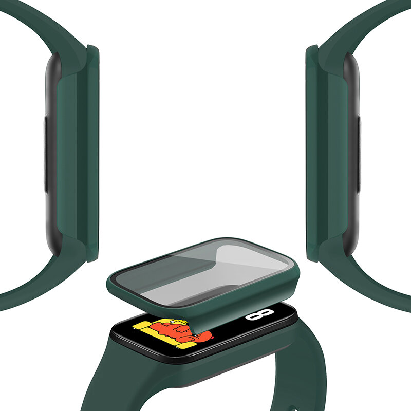 Untuk Redmi Smart Band 2 Casing PC Sampul Penuh dengan Casing Keras Film Tempered dan Aksesori Pelindung Layar Casing Pelindung Tali