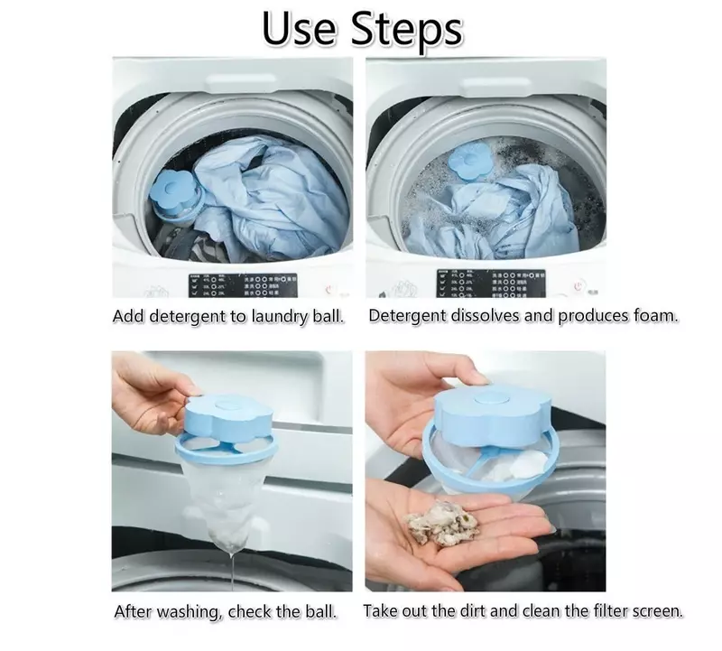 Bolsa de filtro de malla flotante para lavadora, dispositivo de depilación de filtración de lana, Bola de lavandería para limpieza del hogar