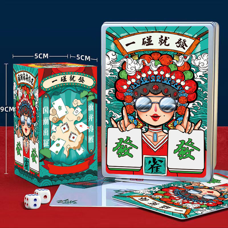 Mahjong Pokers Spielkarten wasserdichte tragbare Reise papier karte Karten/Set Spielset Zubehör für Familien feier