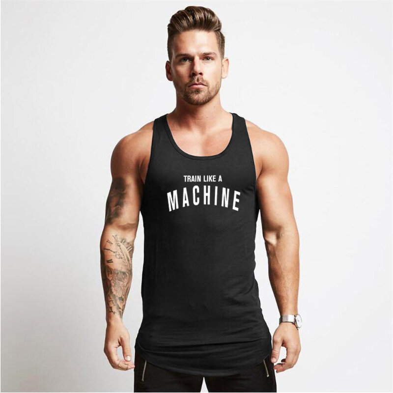 Summer Cool Feeling Breathable Gym Cotton Bodybuilding Sleeveless T-Shirt Mens Fitness Muscle Casual Fashion Hip Hop Tank Tops