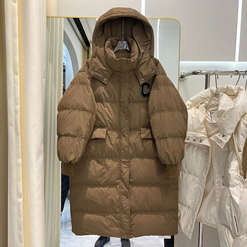 Piumini donna Parka con cappuccio abbigliamento invernale cappotto da neve Casual piumino corto spesso Streetwear