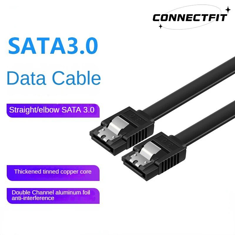 Cabo SATA 3.0 Hard Disk Data, Solid State, Serial Data Cable, Flexível Sata, Transmissão Rápida, 50cm