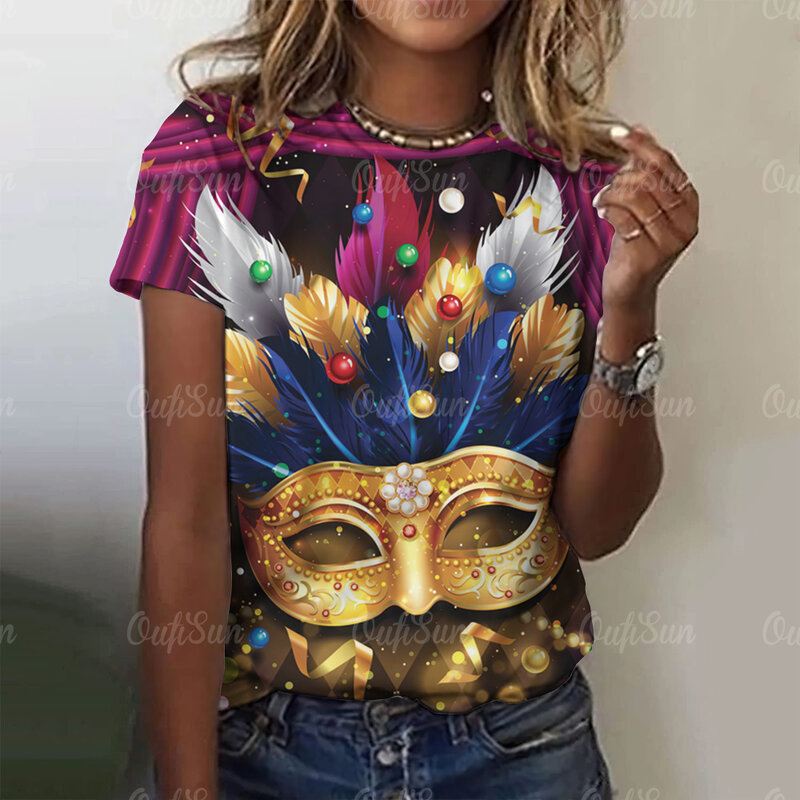T-shirty damskie Top z nadrukiem karnawałowe 3d dla Wpman gotyckie koszulki z nadrukami ubrania zimowe przyjęcie świąteczne T Shirt letnie bluzki na co dzień