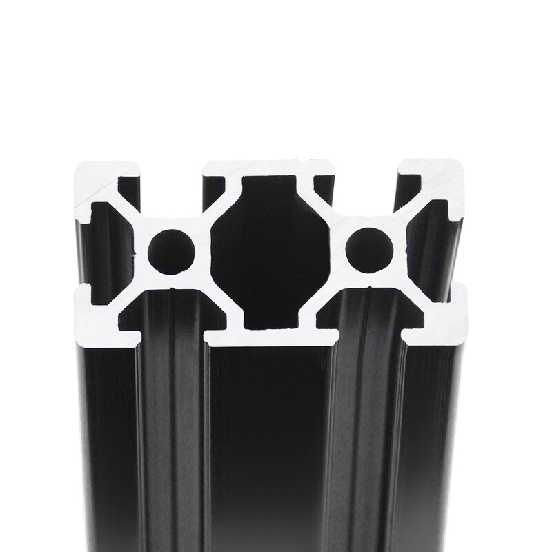 Riel lineal de extrusión de perfil de aluminio anodizado, estándar europeo, negro 2040, 100-800mm de longitud, para impresora 3D CNC, personalizable, 1 unidad