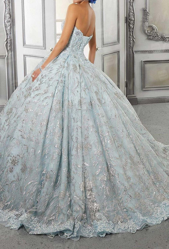 Brokatowa naturalna suknia balowa ukochana sukienka na Quinceanera 2023 zielona Hi-Low sukienki koktajlowe średniej bez pleców Vestidos De Baile